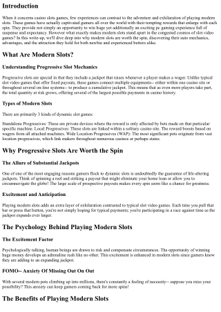 Why Progressive Slots Are Worth the Spin