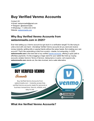 Buy Venmo accounts for Stripe & PayPal transfers