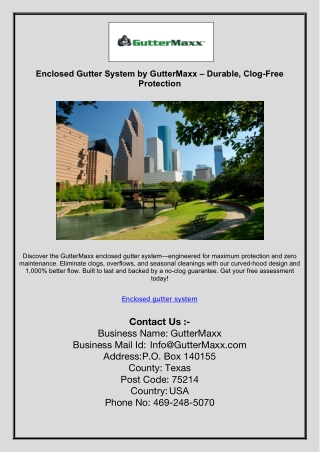 Enclosed Gutter System by GutterMaxx – Durable, Clog-Free Protection