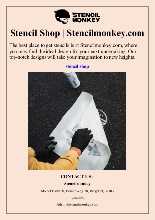 Stencil Shop Stencilmonkey.com