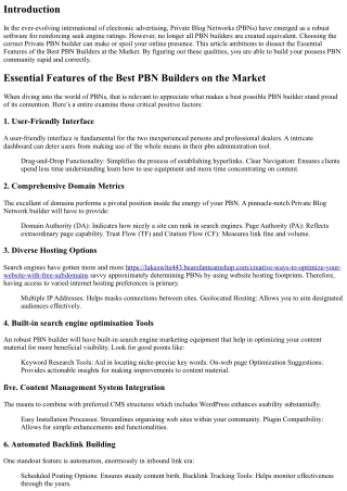 Essential Features of the Best PBN Builders at the Market