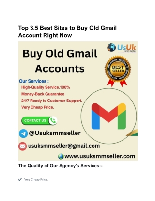 Top 3.5 Best Sites to Buy Old Gmail Account Right Now