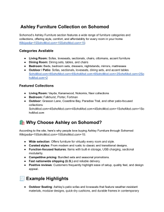 ashley furniture collection on sohomod