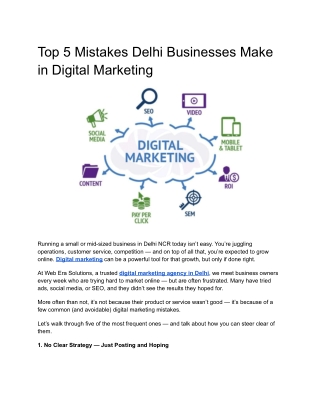Top 5 Mistakes Delhi Businesses Make in Digital Marketing (And How to Avoid Them)