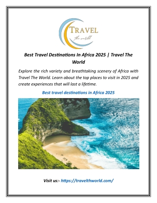 Best Travel Destinations In Africa 2025 | Travel The World