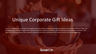 Unique Corporate Gift Ideas