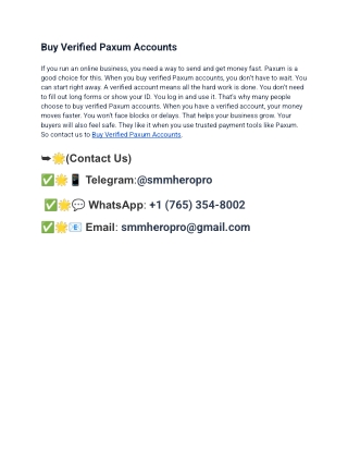 How To Buy,, Verified Paxum Accounts_ A Step By Step Guide  in Usa (2026)