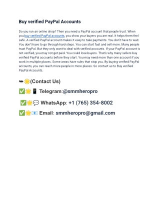 How To Buy,, verified PayPal Accounts_ A Step By Step Guide  in Usa (2025)
