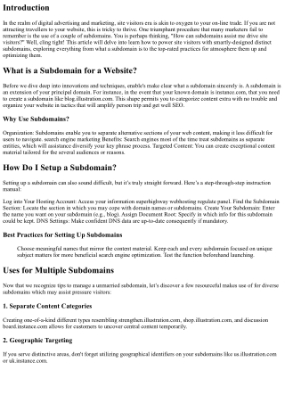 How to Drive Traffic with Well-Designed Multiple Subdomains