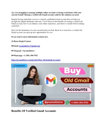 99 Best sites to Buy Old Gmail Accounts (PVA & Phone Verified Gmail)