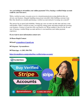 Where to Buy Verified Stripe Accounts (LLC   LTD Verified) Online