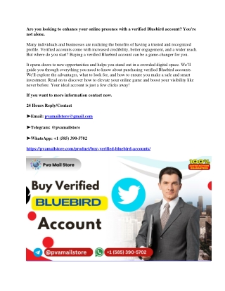 Best place to buy a verified Bluebird account in the US in 2025