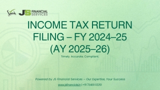 income tax return filing fy 2024 25 ay 2025