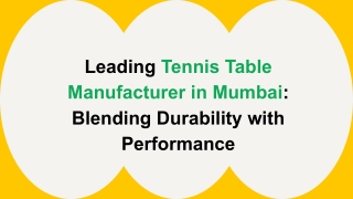 Tennis Table Manufacturer in Mumbai