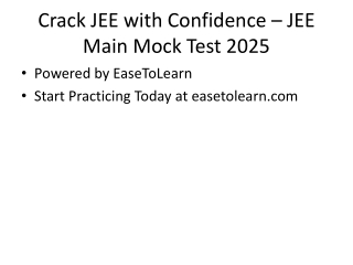 crack jee with confidence jee main mock test 2025