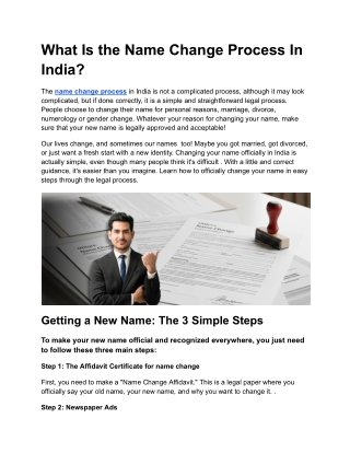 Name Change Process in India