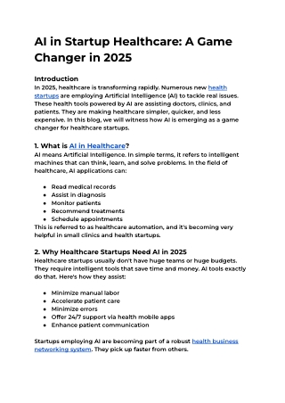 ai in startup healthcare a game changer in 2025