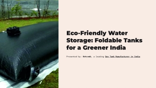 Eco-Friendly Water Storage: Foldable Tanks for a Greener India