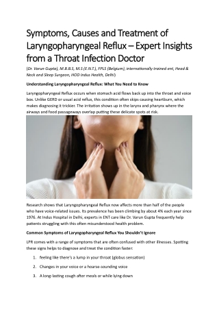 symptoms causes and treatment of symptoms causes