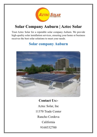 solar company auburn aztec solar
