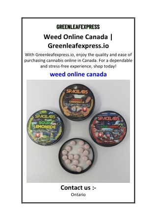 Weed Online Canada  Greenleafexpress.io