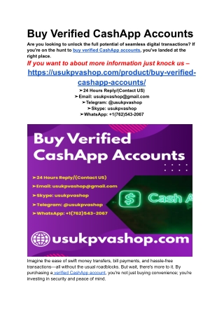 How to Buy Verified CashApp Accounts in 2025