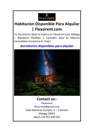 Habitacion Disponible Para Alquilar  Flexsirent.com