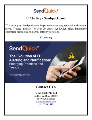 it alerting sendquick com