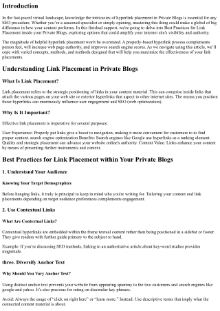 Best Practices for Link Placement inside of your Private Blogs