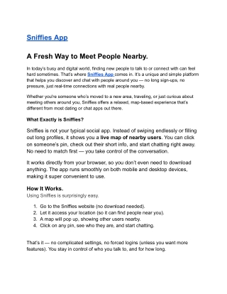 Sniffies App – Easy Way to Connect Nearby