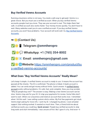 How Choose the Best Verified Venmo Accounts to Buy Sell _ A Step By Step Guide