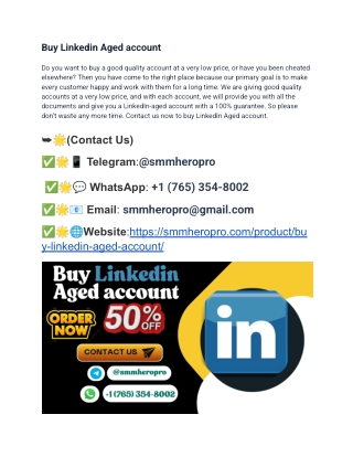 How To Buy Linkedin Aged account_ A Step By Step Guide  in Usa (2025)
