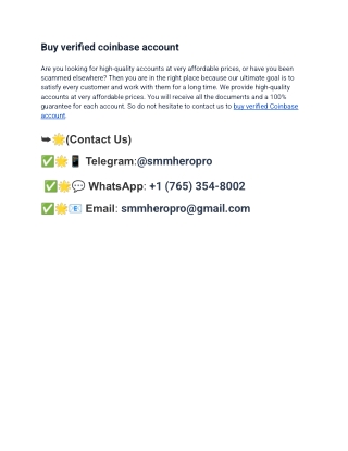 How To Buy verified coinbase account_ A Step By Step Guide  in Usa (2025)
