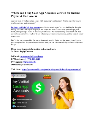 Best Websites to Purchase Verified Cash App Account – Fast Delivery