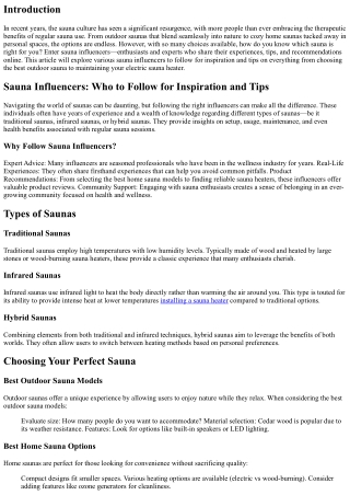 Sauna Influencers: Who to Follow for Inspiration and Tips