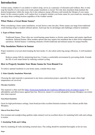 How to Properly Insulate Your Home Sauna for Year-Round Use