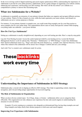 Understanding the Importance of Subdomains in search engine optimization Strateg