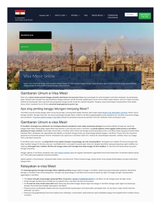 FOR INDONESIAN, UK, USA CITIZENS-Egyption Government Visa and Immmigration Office  Egypt Electronic Visa Application Onl