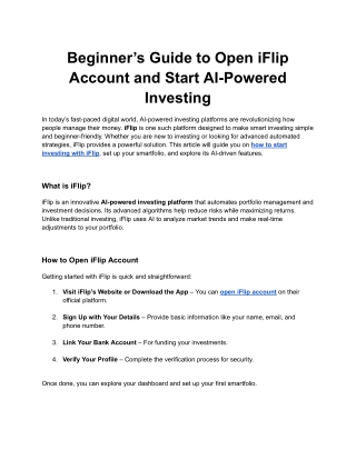 beginner s guide to open iflip account and start