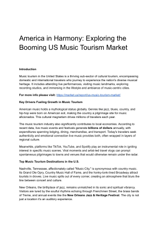 America in Harmony: Exploring the Booming US Music Tourism Market