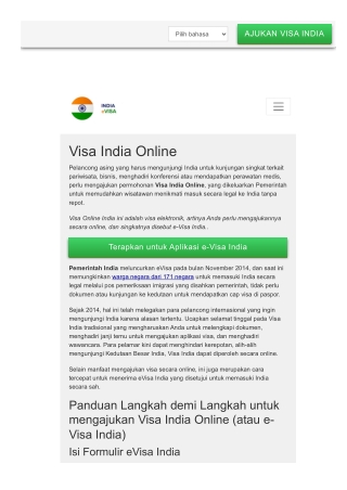 Indian Visa Immigration Office for eVisa Online - Indian eVisa  - Kantor Aplikasi Visa dan Imigrasi India untuk Visa Bis