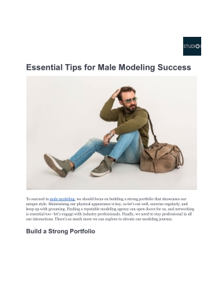 Essential Tips for Male Modeling Success