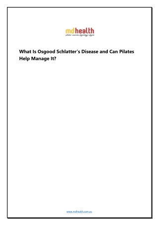 What Is Osgood Schlatter’s Disease and Can Pilates Help Manage It