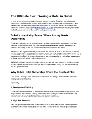The Ultimate Flex_ Owning a Hotel in Dubai