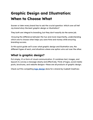 Graphic Design and Illustration When to Choose What
