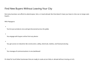 Find New Buyers Without Leaving Your City