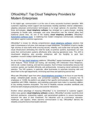 Office24by7_ Top Cloud Telephony Providers for Modern Enterprises.docx - Google Docs