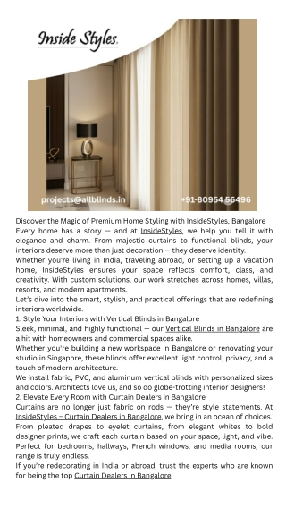 Smart Exteriors Start with PVC Blinds in Bangalore