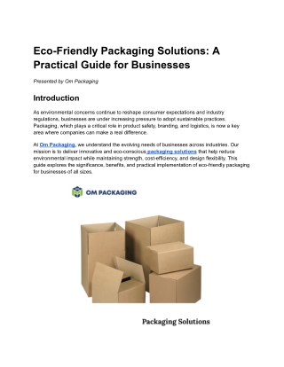 Packaging Solutions