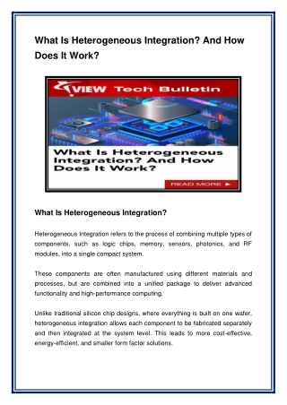 What Is Heterogeneous Integration And How Does It Work - Viewmm